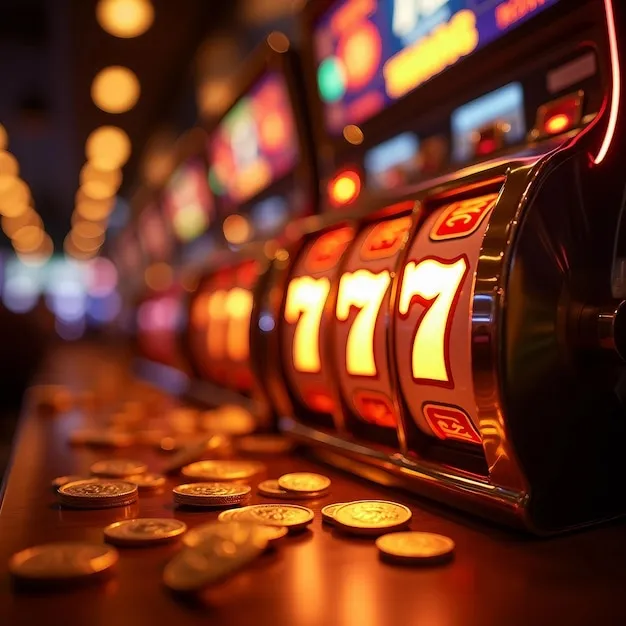 Slot Machine Jackpot with Gold Coins Premium AI generated image
