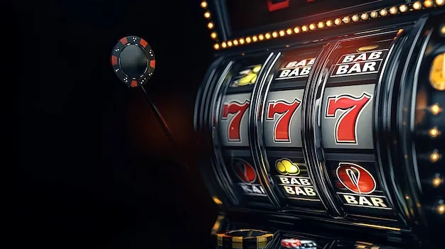 Slot machine with the number 7 on it Premium AI generated image